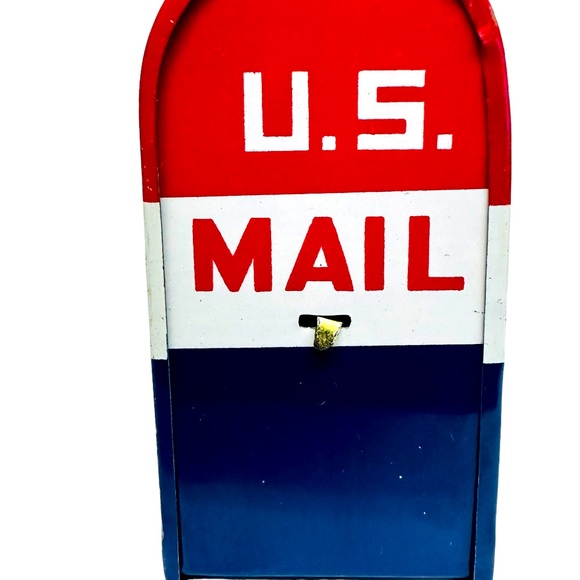 Tin Mail Box Letters & Packages US Mail Still Piggy Bank Made In Japan. Vintage - Picture 8 of 14